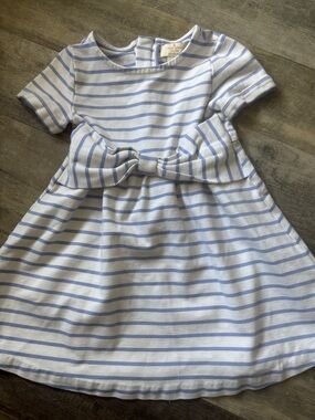 Kate Spade Little Girls Blue Stripe Bow Dress